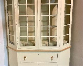 Item 167:  China Cabinet with Gold Accent: $245