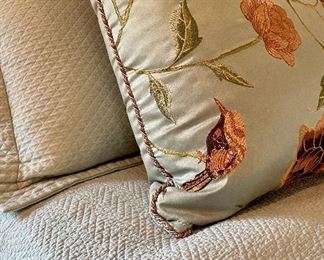 Item 179:  King Coverlet, (2) Shams & (2) Down Pillows:  $150