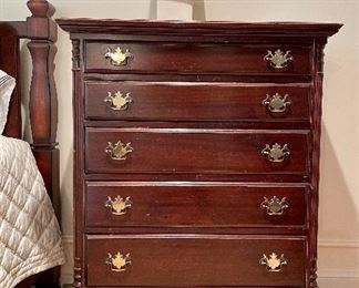 Item 188:  Five Drawer Chest:  36"l x 20"w x 46.5"h: $125