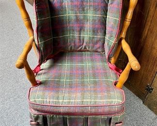 Item 244:  Unusual Chair with Cushion - 23"l x 19.5"w x 33.5"h: $45