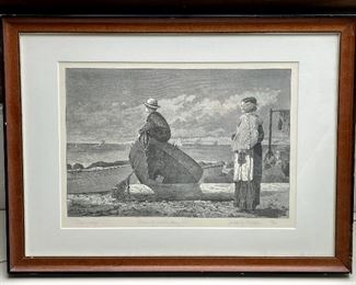 Item 246:  "Dad's Coming" Winslow Homer Print 95/500 - 21" x 15.5": $38