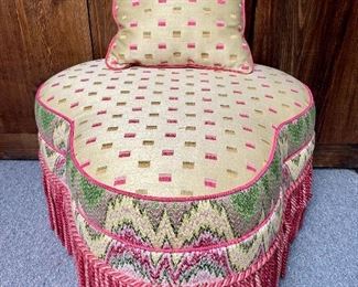 Item 249:  Funky Ottoman with Reversible Pillow:    $125                                                                                               Ottoman - 24" x 21.5"