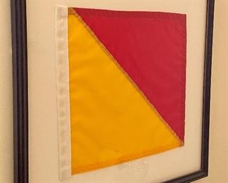 Item 274:  Framed Nautical Flag (Oscar) - 20" x 18.5":  $45