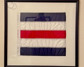 Item 275:  Framed Nautical Flag (Charlie) - 20" x 18.5": $45
