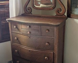 Wood dresser with Mirror