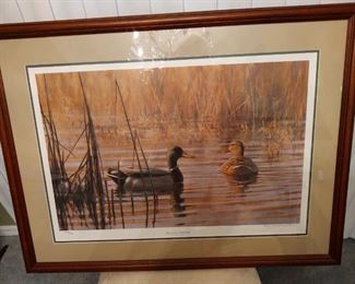 Ducks unlimited  Framed triple matted  26 x 33 Signed by artist $125.00