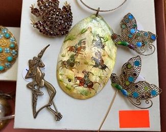 Antique vintage jewelry plus Sterling jewelry