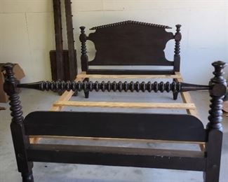 Antique Barley Scroll Bed (modified to fit Full-Size Mattress)