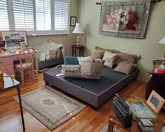 Brand new platform for Queen bed.  Throw pillows.  Furniture & more.