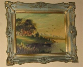 Hydro painting boat on river