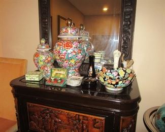 Hydro ginger jars and contents of top of bar