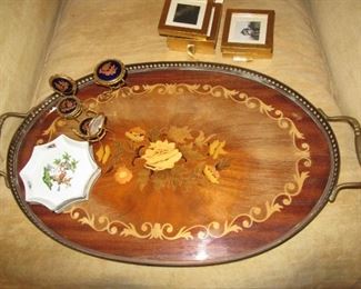 Hydro inlaid tray and limoges
