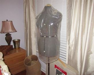 Hydro dress form, nite stand, lamp shades