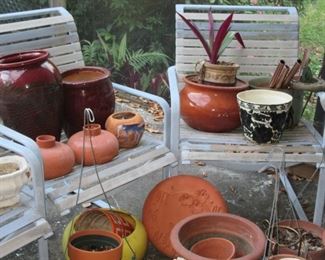 Hydro pots plants chairs