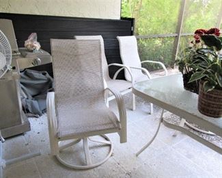 Hydro patio set of chaises, chairs and table