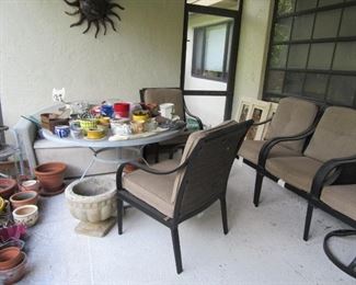 Hydro table of pots and chairs