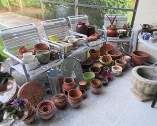 Hydro pots on porch