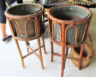 Hydro copper lined bamboo planters