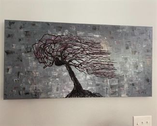 $195 - oil painting local artist JS - 4’ x 2’ of a tree 