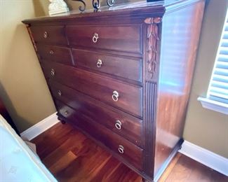 47-	Ethan Allen Tall chest “West Indies” style with 7 drawers 49”H x 20”D x 52”W	$495 	