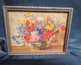 Here this is a framed flower picture... flip it over and....