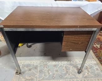 Vintage metal desk stamped
"Property of Tenneco"