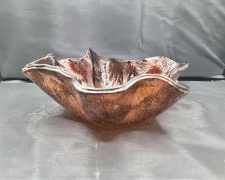 Side view glazed "handkerchief"  bowl