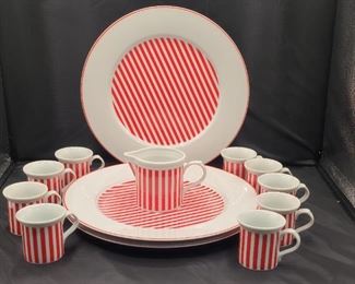 Red & white candy stripe sweet treat expresso set