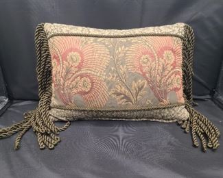 Corded fringe pillow