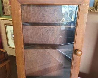 Versatile wood hanging or table top cabinet