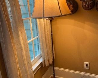 Vintage brass floor lamp with three bulb fixtures 