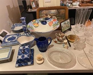 Tons of colbalt porcelain and ceramics, oriental and Asian 