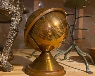 Vintage brass globe cigarette holder 