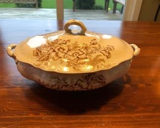 Transferware Covered Serving Dish