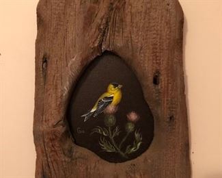 Original Acrylic Goldfinch Painting by WI Wildlife Artist Earl Gustaveson