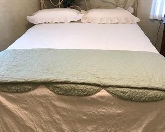 Another lovely Iron queen size bed.  We have nice bedding for all the beds