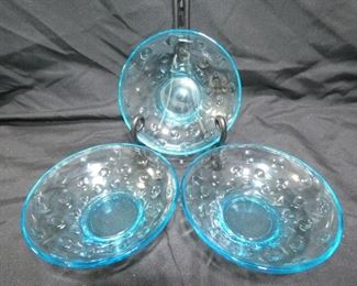 -Blue Berry Bowls with Bubbles 5" x 1.5"