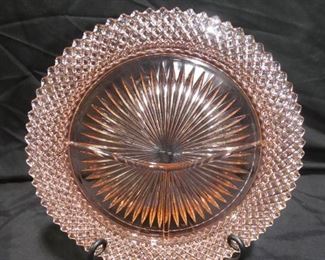 Pink Miss American Depression Glass by HockingRound Grill Plate 10" diameter
