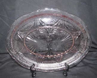 - Hazel Atlas Royal Lace Platter 1934 - 1941 (Has chip on Rim) 13" x 9"