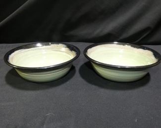 2 Handmade Pottery Bowls  
PM-MD12 EB P-10 Bowls 7"