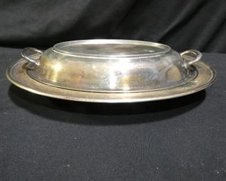 Silver Plated  Covered Dish with Top can also serve as Plate 11 1/4 x 9" EPNS Hallmark 28