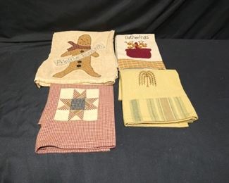 Primitive Tea Towel Lot
- Unused, New Towels
- 4 assorted Designs
* cross stitched, embroidered, quilted