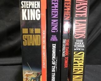 4 Stephen King Soft Cover Books 1 new in Packaging
- The Stand New in Packaging Soft Cover
The Dark Tower Series
- Gun Sling #1 in series
- The Drawing of the Three #2 in the Series
- The Waste Lands The Dark Tower # 3 in Series