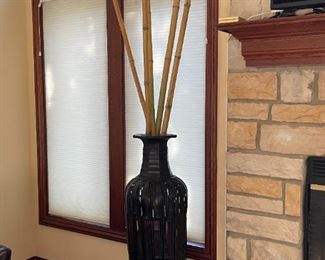 Light Bamboo. Mint Condition. Measurements:  46” Tall, Base 9”, top of bamboo (can be changed) 84”. $200