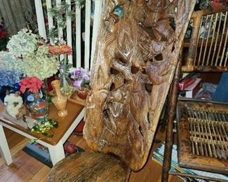 Carved wood chair