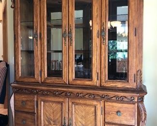 China Cabinet with spotlights dimensions: 85"x60"x17"