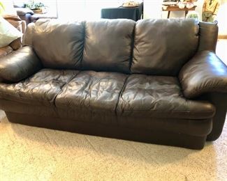 Black leather sofa dimensions: 84"x36"x36"