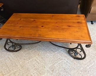 Pinewood top coffee table dimensions: 47 1/2"x 24 1/2"x20"