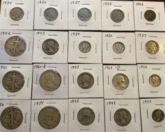 MANY SILVER ERA COINS - (All Circulated & Ungraded).  CASH ONLY TO PURCHASE COINS.