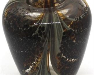 7 - Englehardt signed art glass vase 4 1/2" tall